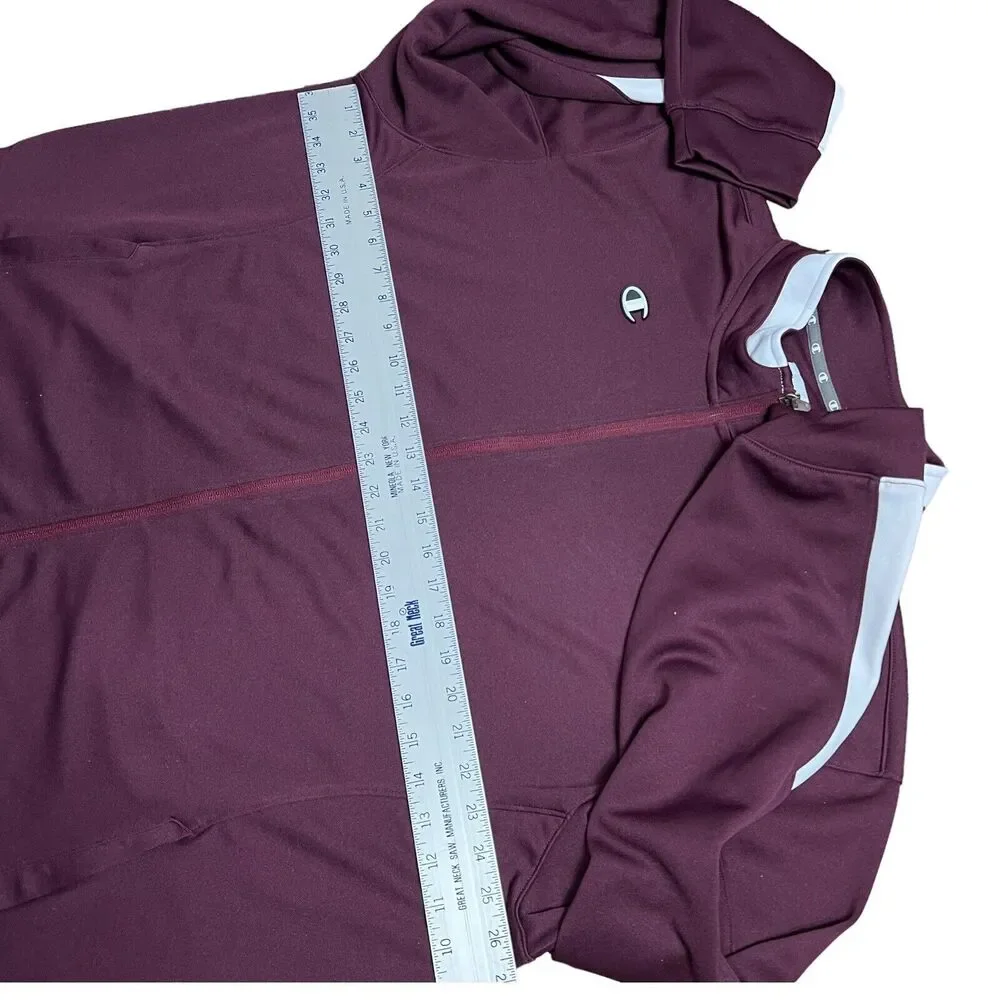 Champion Jacket Men’s‎ 2XL Burgundy Track Logo C Full Zip Athletic Performance